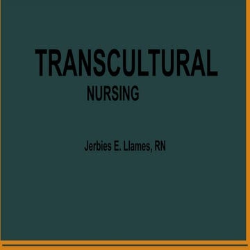 TRANSCULTURAL NURSING NEW TOPIC BACHELOR OF SCIENCE IN NURSING