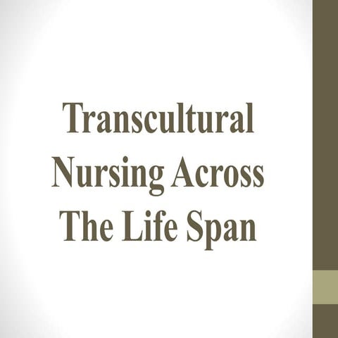Transcultural nursing across the life span presentation