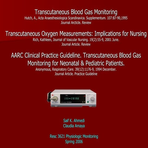 Transcutanous Blood Gas Monitoring