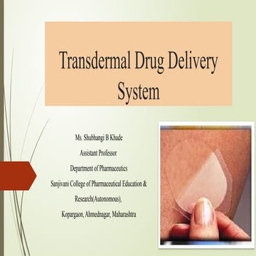 NDDS Transdermal Drug Delivery System.pptx