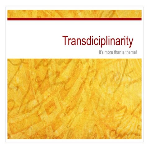 Transdisciplinary curriculum