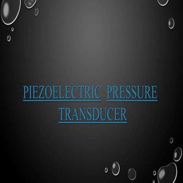 Piezo-electric Transducer