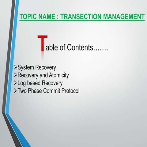 Recovery system | PPTX