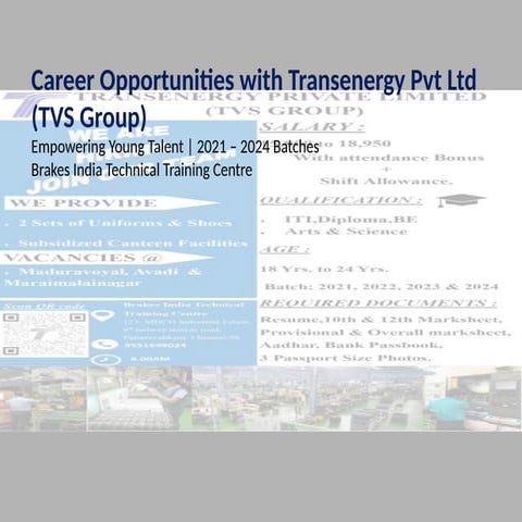 Transenergy_Job_Opportunities TVS chennai | PPTX