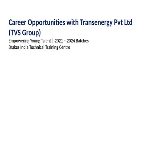 Transenergy Private limited (TVS)Chennai | PPTX
