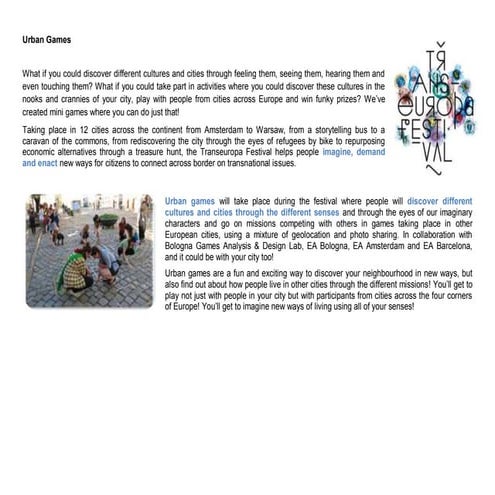 Transeuropa Urban Games