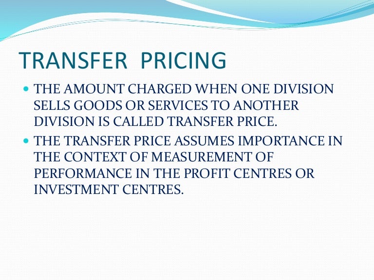 Transfer pricing