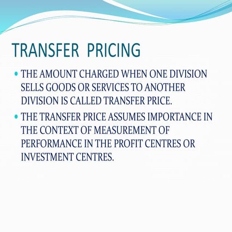 Transfer pricing-