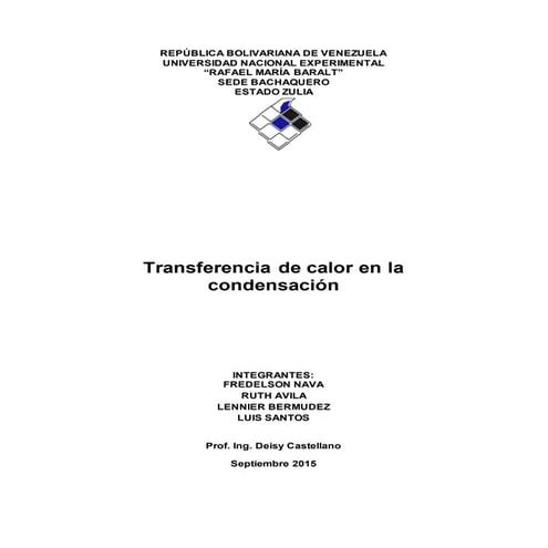 Transferencia de calor en la condensacion