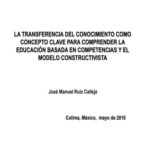 Transferencia del conocimiento ruiz calleja