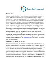 Transfer student essay