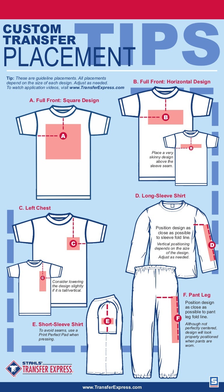 Screen Printing Placement Chart