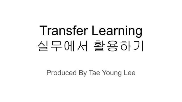 Transfer learning usage