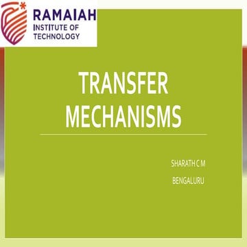 Transfer mechanisms in automation by sharath c m