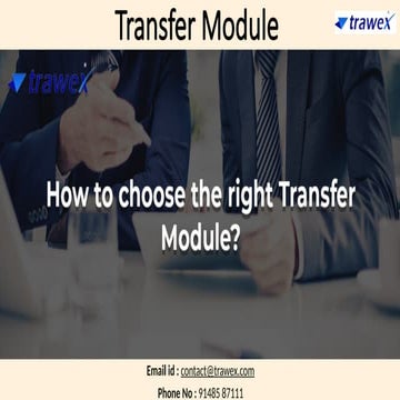 Transfer Module, Transfer Module Booking | PPTX