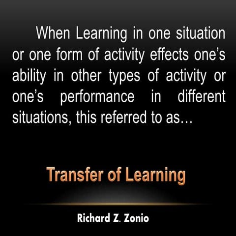 Transfer of Learning