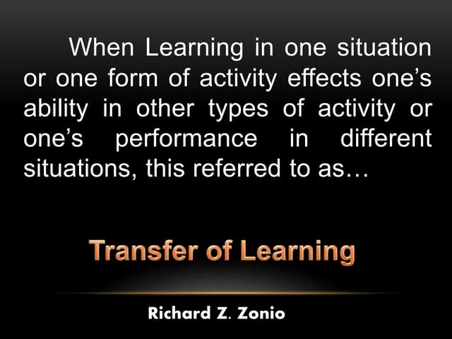 Transfer of learning | PPTX
