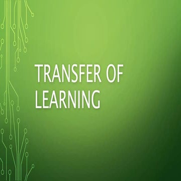 Transfer of Learning
