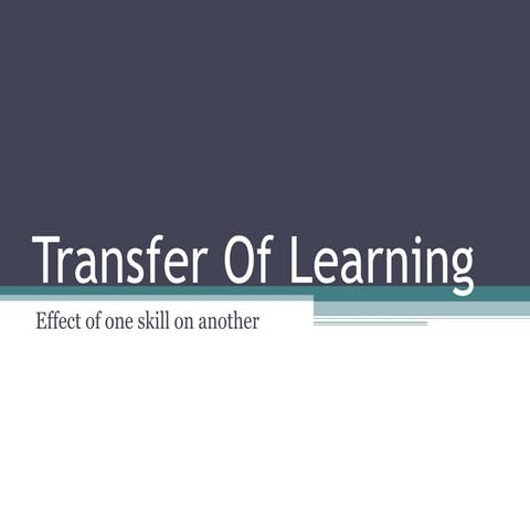 Transfer of learning 2012