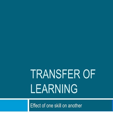 Transfer of learning 2014