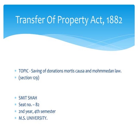 Transfer  of property act