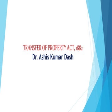Transfer of property act, 1882