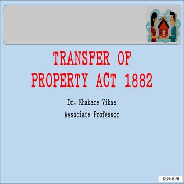 Transfer of property  act 1882 who can transfer