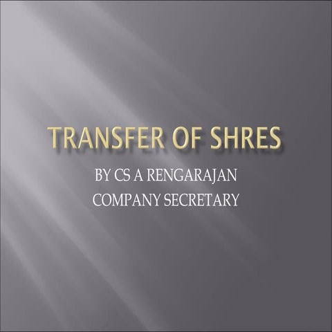 Transfer of shares revn
