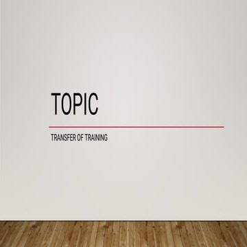 Transfer of training