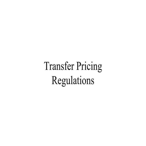 Transfer pricing