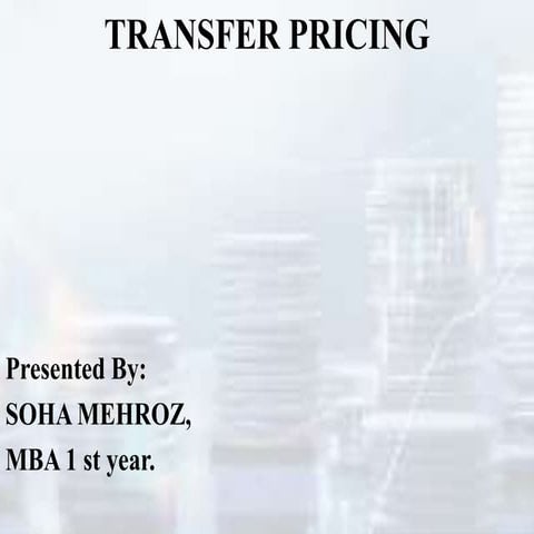 Transfer pricing