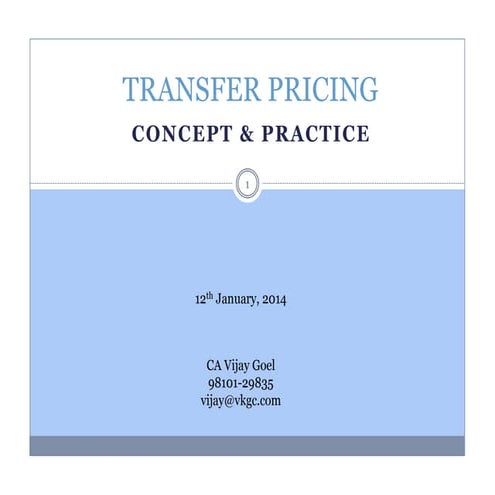 Transfer pricing concept and practice
