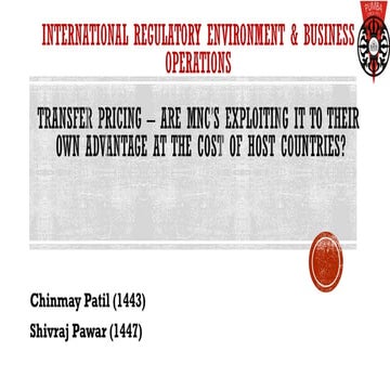 Transfer pricing  How MNC's use it