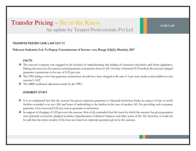 Transfer pricing case law