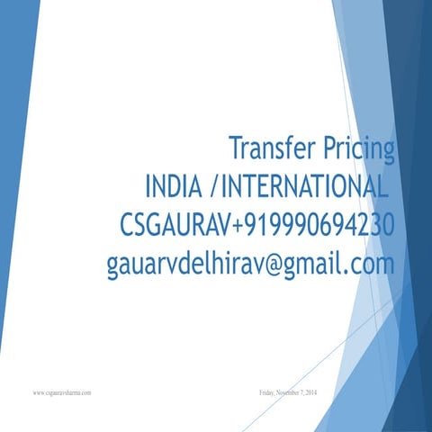 Transfer pricing cs gaurav +919990694230
