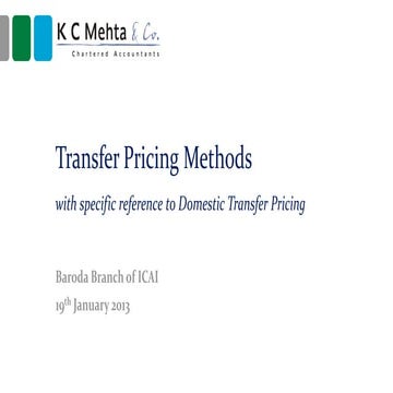 Transfer Princing Methods in the context of India