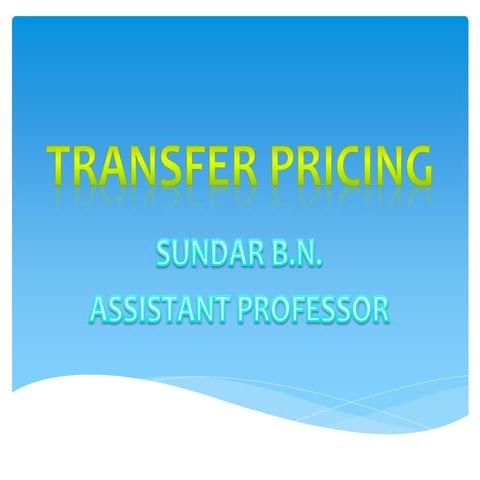 Introduction to Transfer pricing 