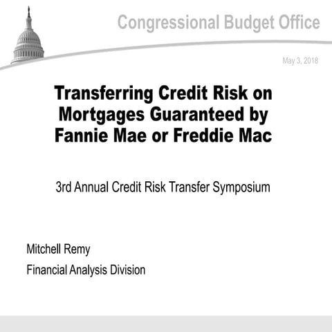 Transferring Credit Risk on Mortgages Guaranteed by Fannie Mae or Freddie Mac