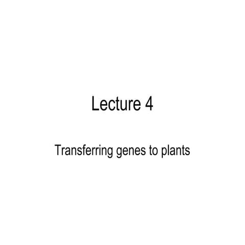 Transferring genes to plants