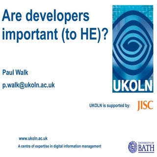 Importance of Developers to HE in t...