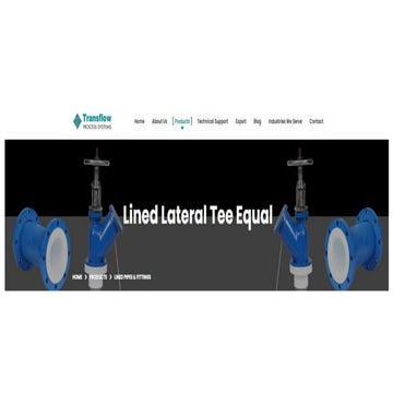Transflow Lined Lateral Tee Equal | PFA, PP, PVDF, HDPE | PPTX