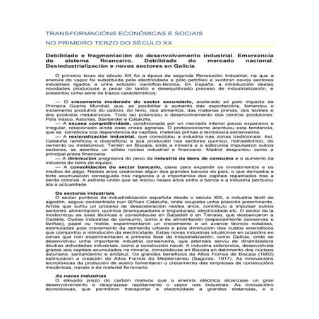 Transformacións económicas e sociais. tema 10