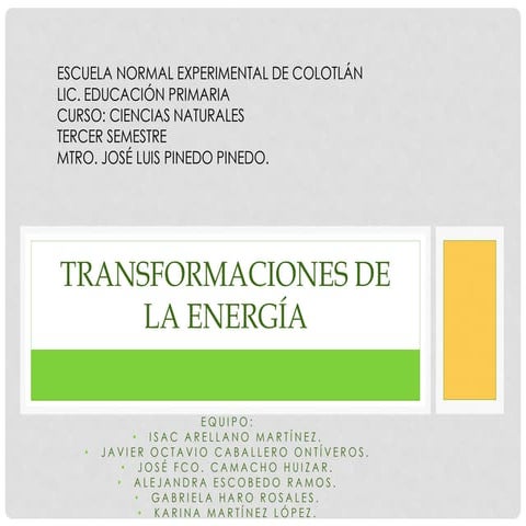 Transformaciones de la energía