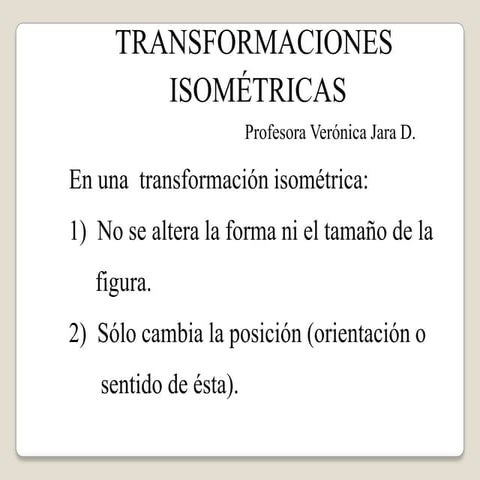 Transformaciones isometricas