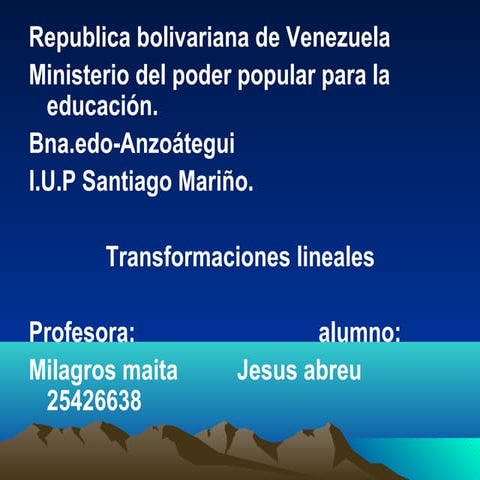 Transformaciones lineales