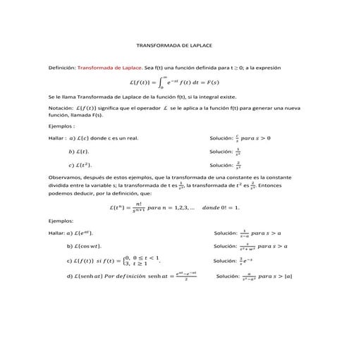 Transformada de laplace