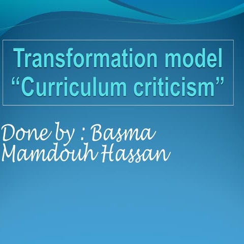 Transformation model