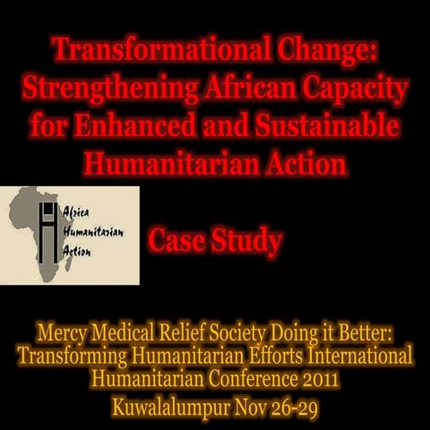 Transformational change in humanitarian operations