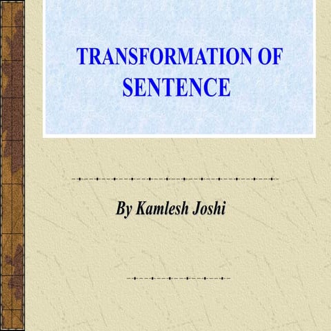 Transformation of sentences