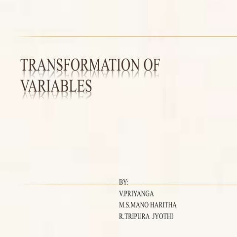 Transformation of variables | PPTX